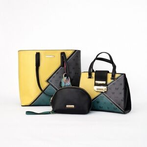 3-Piece Handbag Set – New Without Tags – Color Block Desi